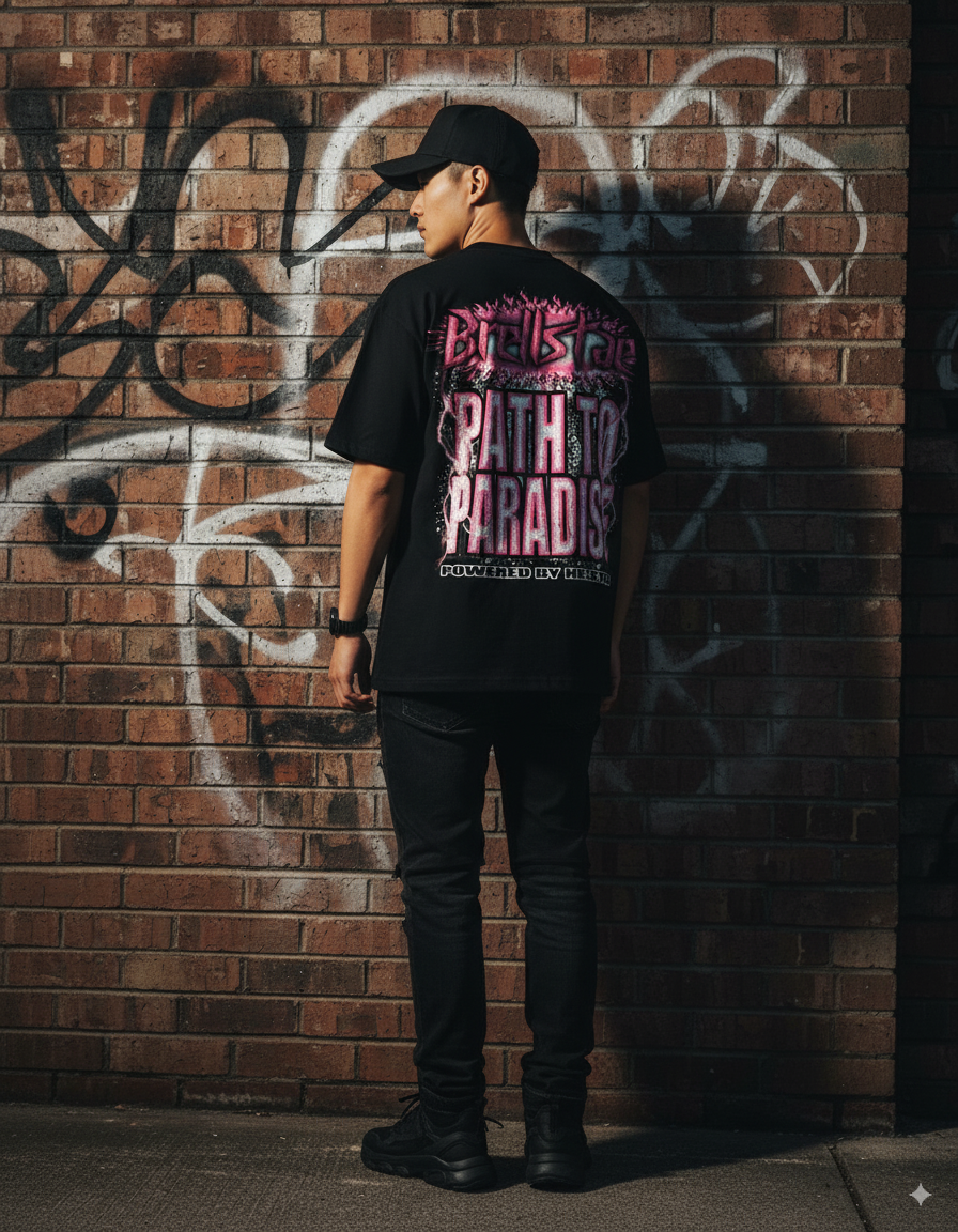 Y2K Graphic "Brainrage: Path to Paradis" Personalize Printed Tshirt Casual Cotton Crewneck Sleeve Top Womenswear